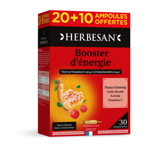Panax Ginseng Herbesan - 20 ampoules + 10 offertes