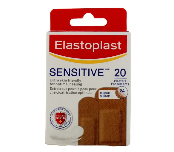 Pansements peaux métisses sensibles Elastoplast - boîte de 20 pansements