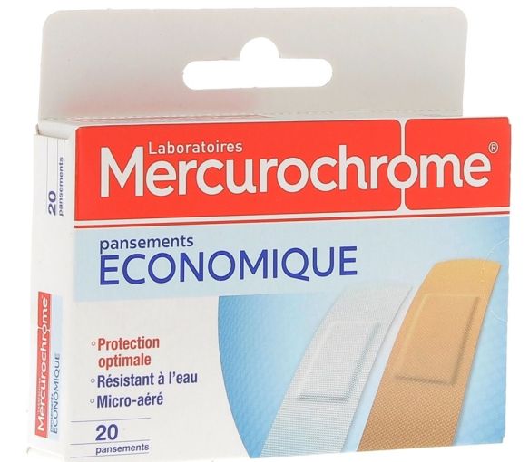 Pansements économique Mercurochrome - Boite de 20 pansements