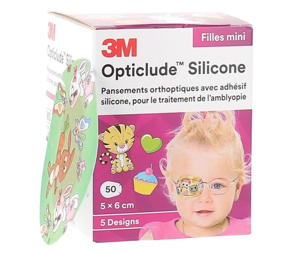 Opticlude Pansements orthoptiques 5x6cm filles mini 3M - boîte de 50 pansements