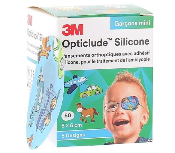 Opticlude Pansements orthoptiques 5x6 cm garçons mini 3M - boite de 50 pansements