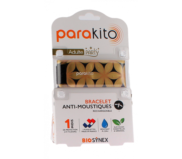 Party Edition Bracelet anti-moustiques adultes Parakito - 1 bracelet + 2 recharges - image 1