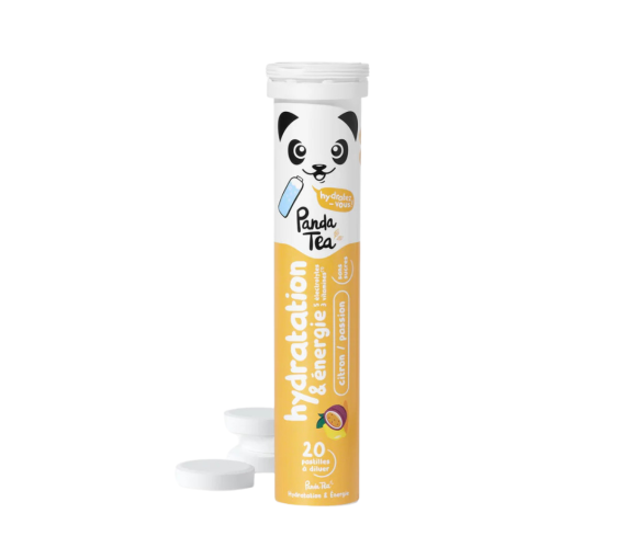 Pastilles hydratation et énergie goût citron passion Panda Tea - 20 pastilles effervescentes - image 1