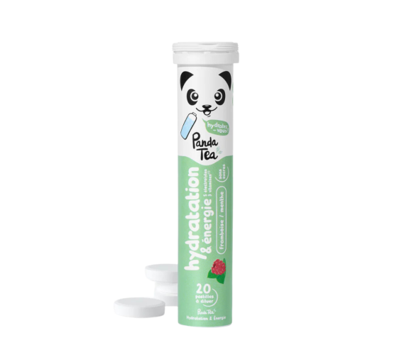 Pastilles hydratation et énergie goût menthe framboise Panda Tea - 20 pastilles effervescentes - image 1