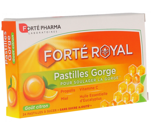 Forté Royal Pastilles pour soulager la gorge goût citron Forté Pharma - boîte de 24 pastilles - image 1