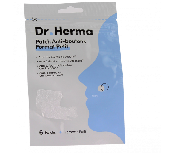 Patch anti-boutons format petit Dr Herma - boite de 6 patchs