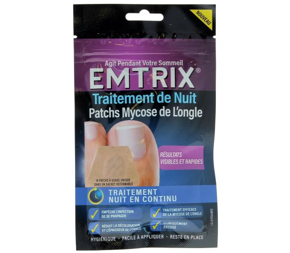 Patch nuit Traitement mycose de l’ongle Emtrix - sachet de 14 patchs - image 1