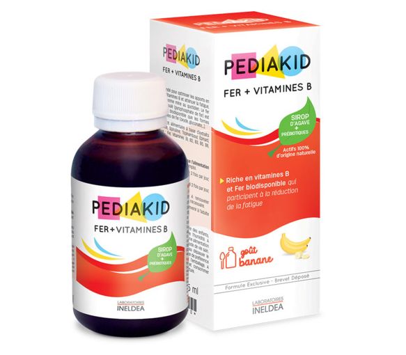 Pediakid fer + vitamine B goût banane - flacon de 125 ml - image 1