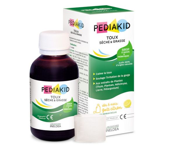 Pediakid toux sèche et grasse goût citron - flacon de 125ml - image 1