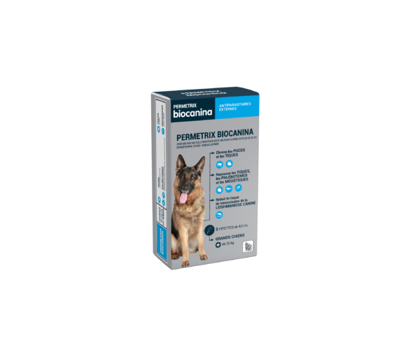 Permetrix solution pour spot-on grand chien Biocanina - boite de 3 pipettes de 0,4ml - image 1