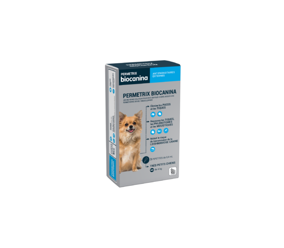 Permetrix solution pour spot-on très petit chien Biocanina - boite de 3 pipettes de 0,4ml - image 1