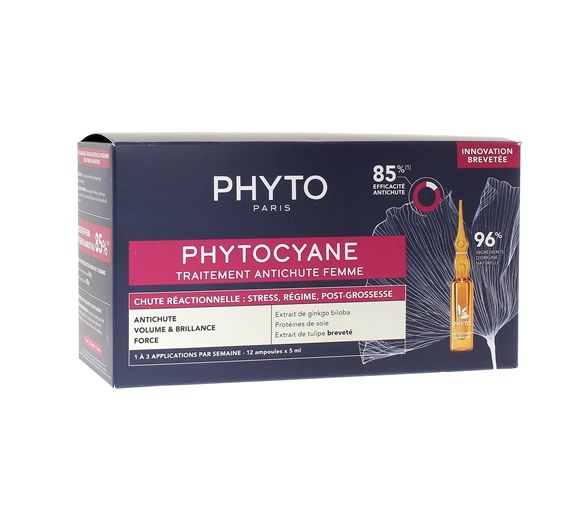Phytocyane traitement anti-chute femme Phyto - boite de 12 ampoules de 5ml
