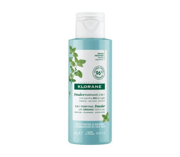 Poudre purifiante 3 en 1 à la menthe bio et argile Klorane - flacon de 50g - image 1