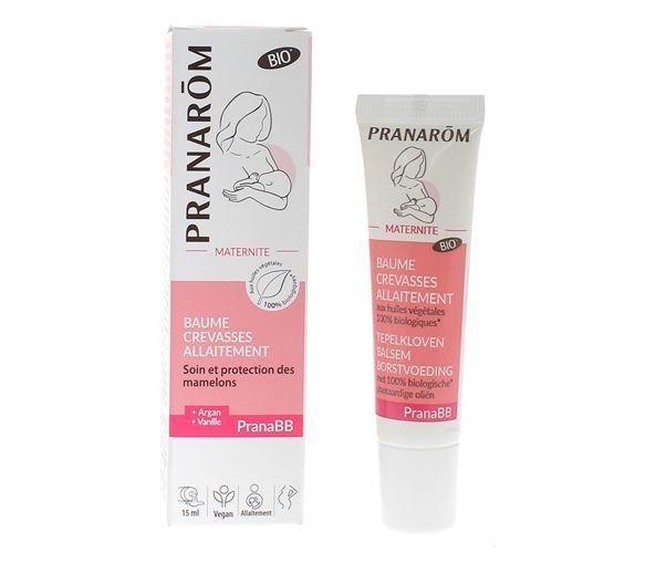 PranaBB Baume crevasses allaitement bio Pranarom - tube de 15 ml