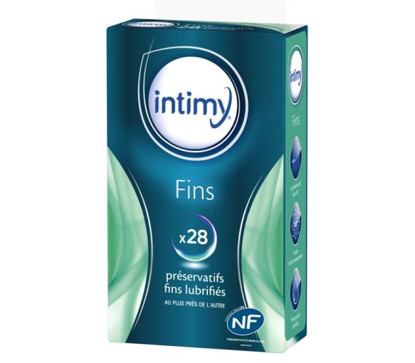 Préservatifs fins lubrifiés Intimy - boîte de 28 préservatifs