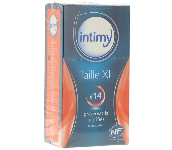 Préservatifs lubrifiés taille XL Intimy - Boite de 14 préservatifs