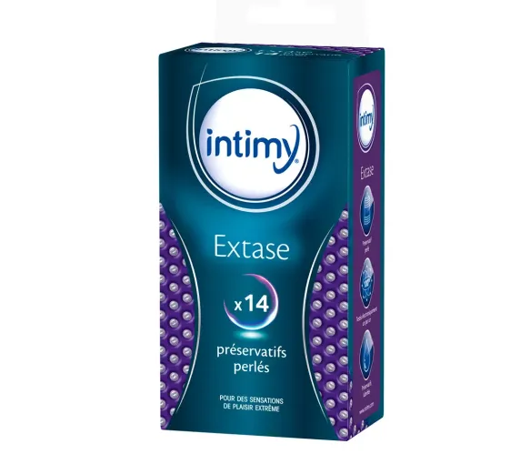 Préservatifs perlés Intimy - boite de 14 préservatifs