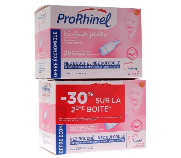 ProRhinel embouts jetables souples - lot de 2x20 embouts (-30% sur la 2ème boite)