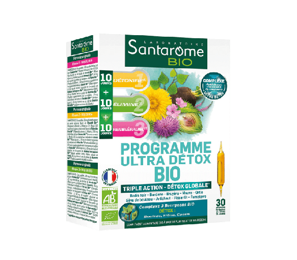Programme ultra détox BIO Santarome - Boite de 30 ampoules