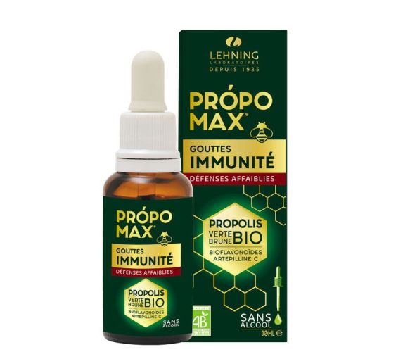 Própomax Gouttes immunité défenses affaiblies sans alcool bio Lehning - flacon-pipette de 30ml - image 1