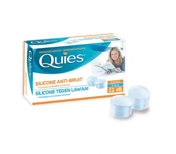 Protection auditive en silicone anti-bruit Quies - boite de 3 paires - image 1