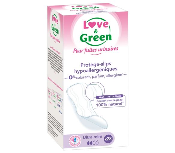 Protège-lingeries pour fuites urinaires Ultra-mini Love & Green - 28 protèges-slips - image 1