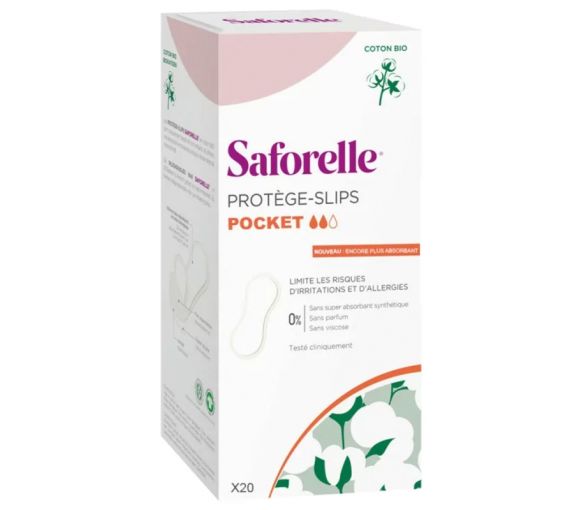 Protège-slips pocket en coton bio Saforelle - sachet de 20 protège-slips - image 1