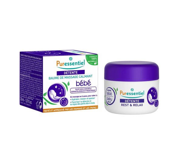 Puressentiel détente baume de massage calmant bébé - pot de 30 ml