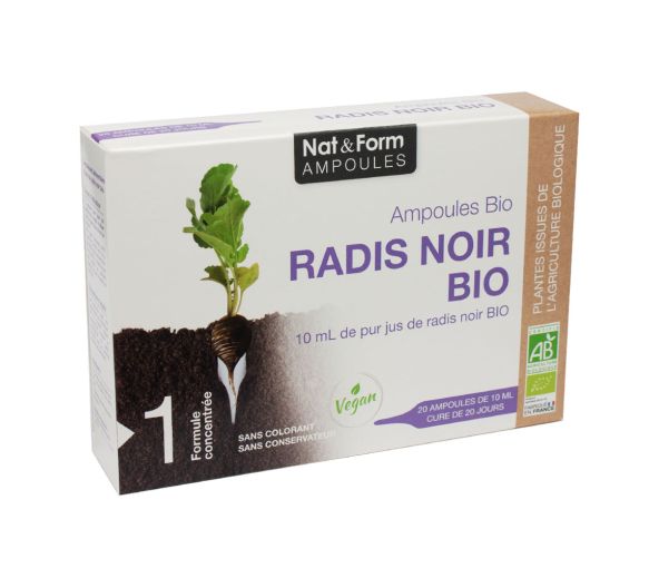 Radis noir Bio Nat&Form - boite de 20 ampoules