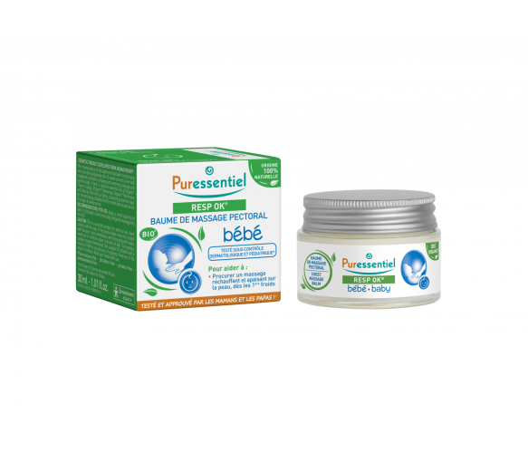 Resp Ok Baume de massage pectoral bébé bio Puressentiel - pot de 30 ml - image 1