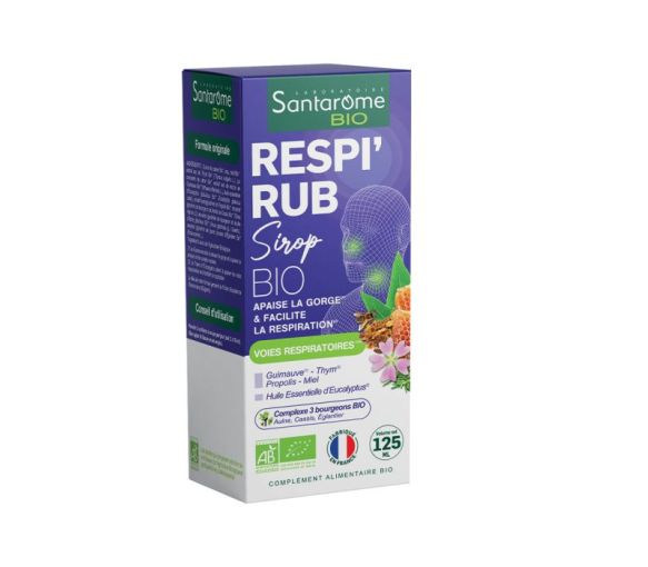 Respi'rub Sirop nez et gorge bio Santarome - flacon de 125ml