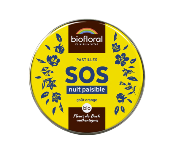 SOS nuit paisible goût orange Biofloral - boite de 165 pastilles