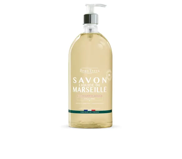 Savon de Marseille fleur de coton Beauterra - flacon-pompe de 1L