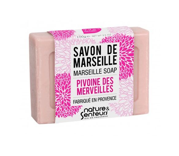 Savon de Marseille pivoine des merveilles Nature & Senteurs - pain de 100 g