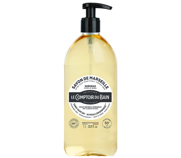 Savon de marseille surgras Le comptoir du Bain - flacon-pompe de 1 L - image 1