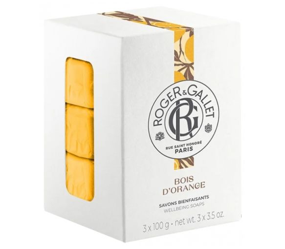 Savons bienfaisants Bois d'Orange Roger & Gallet - coffret de 3 savons de 100 g