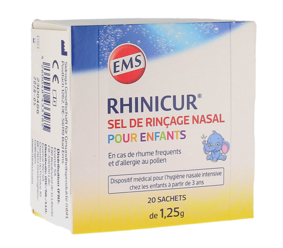 Sel de rinçage nasal pour enfants Rhinicur - boîte de 20 sachets - image 1