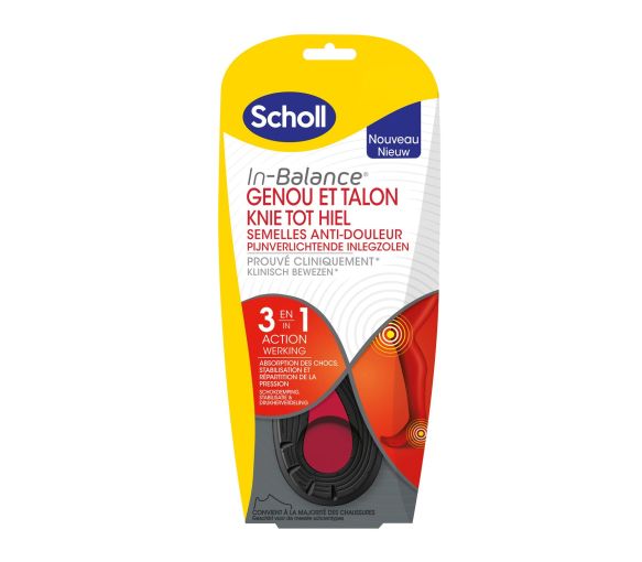 Semelles anti-douleur genou et talon Scholl - une paire de semelles taille 37-39,5