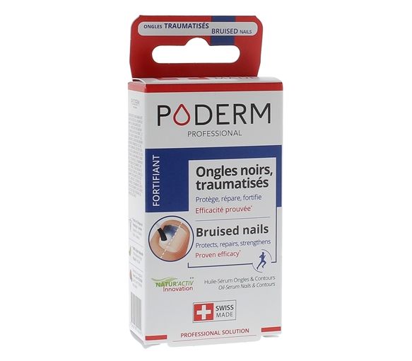 Huile-sérum fortifiante ongles noirs Poderm - flacon de 8 ml