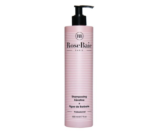 Shampoing à la kératine et à l’huile de figue de Barbarie RoseBaie - flacon-pompe de 500ml