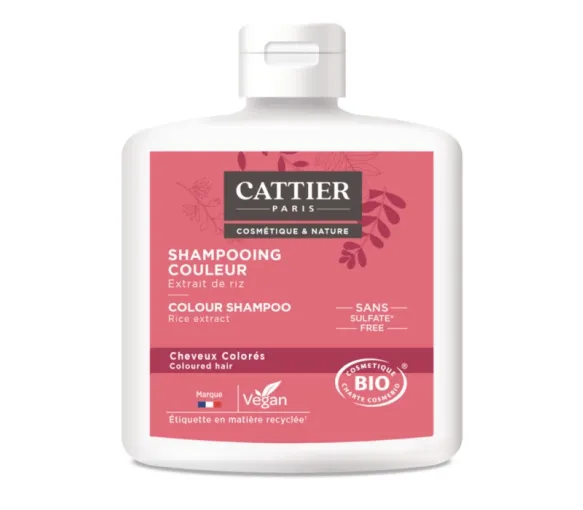 Shampoing sans sulfate cheveux colorés bio Cattier - flacon 250 ml - image 1