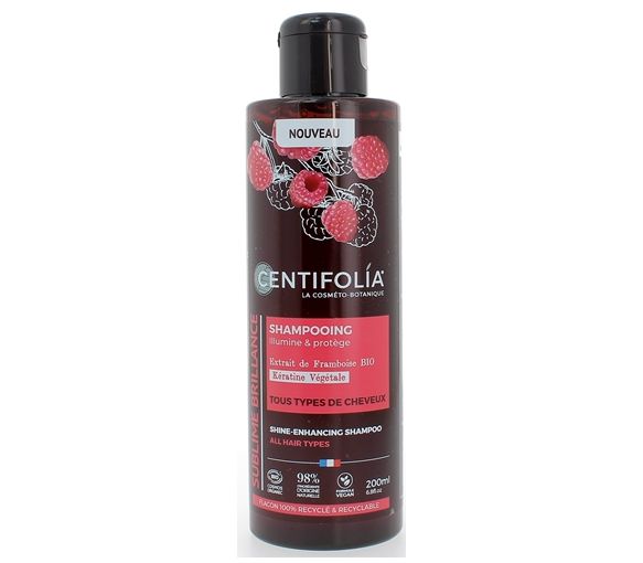 Shampooing crème brillance framboise et kératine végétale Centifolia - flacon de 200ml