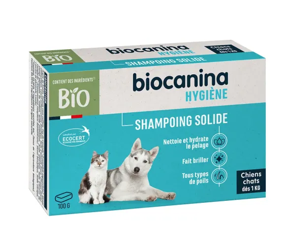 Shampooing solide chiens et chats dès 1kg Biocanina - pain de 100g - image 1
