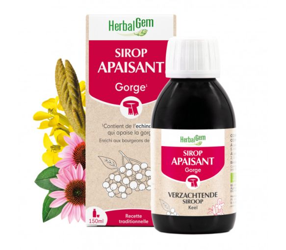 Sirop apaisant gorge bio Herbalgem - flacon de 150 ml