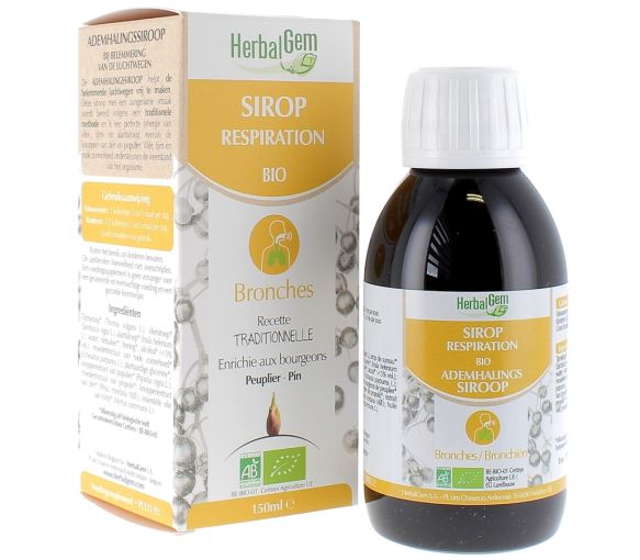 Sirop pour la respiration bio Herbalgem - flacon de 150 ml