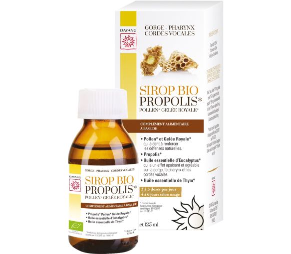 Sirop propolis pollen gelée royale Bio Dayang - flacon de 125 ml