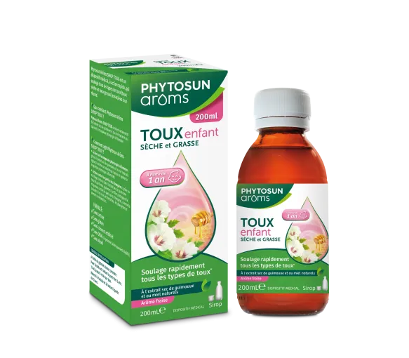 Sirop toux enfants arôme fraise Phytosun Arôms - flacon de 200ml