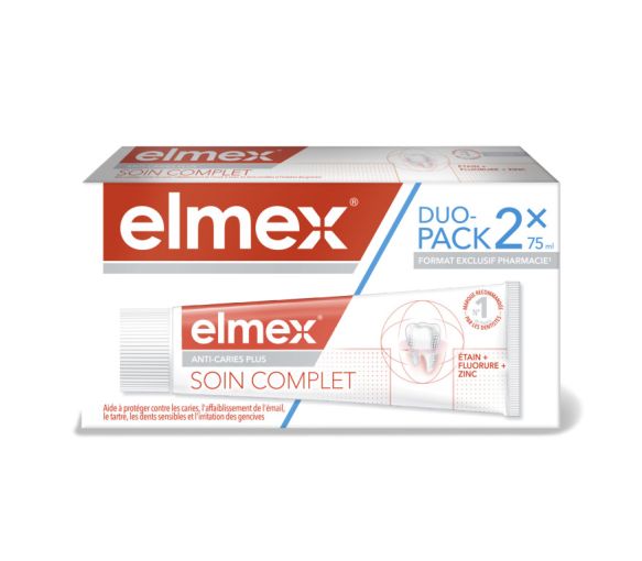 Soin complet anti-caries plus Elmex - lot de 2 tubes de 75 ml - image 1
