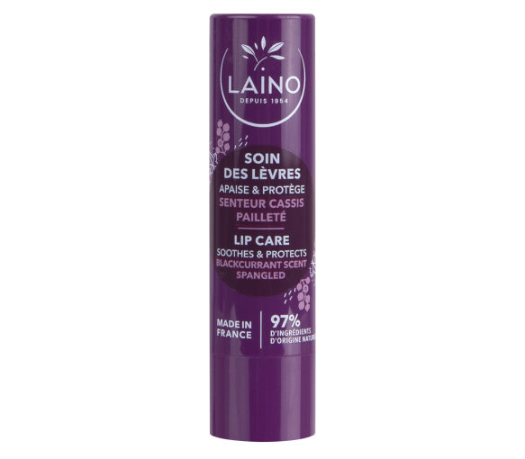 Soin des lèvres pailleté parfum cassis Laino - stick de 4 g - image 1