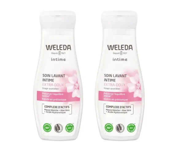 Soin lavant intime extra-doux Weleda - lot de 2 tubes de 200ml